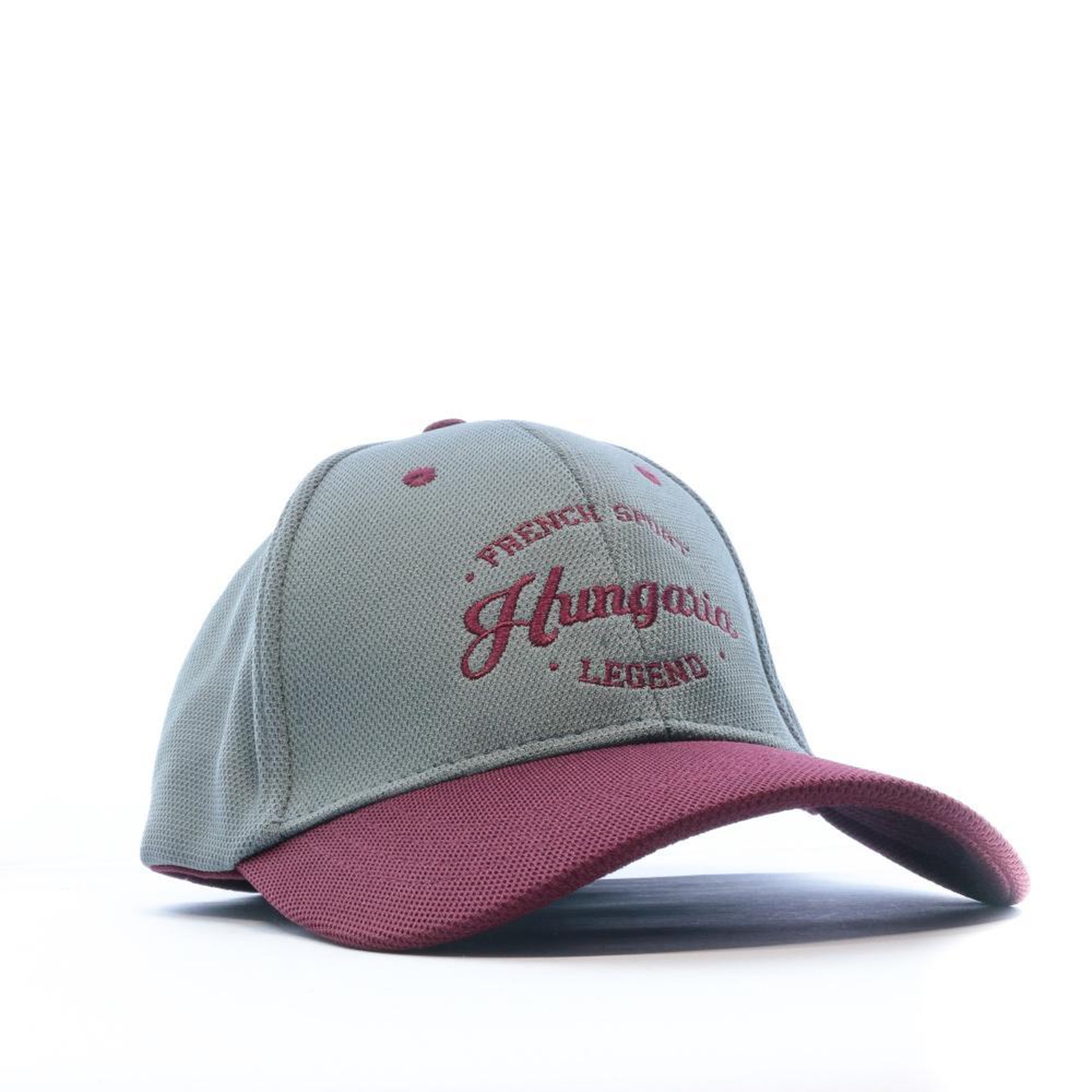 Voir la diapositive 2 : HUNGARIA Casquette gris/bordeaux homme Hungaria Baseball French Sport Legend