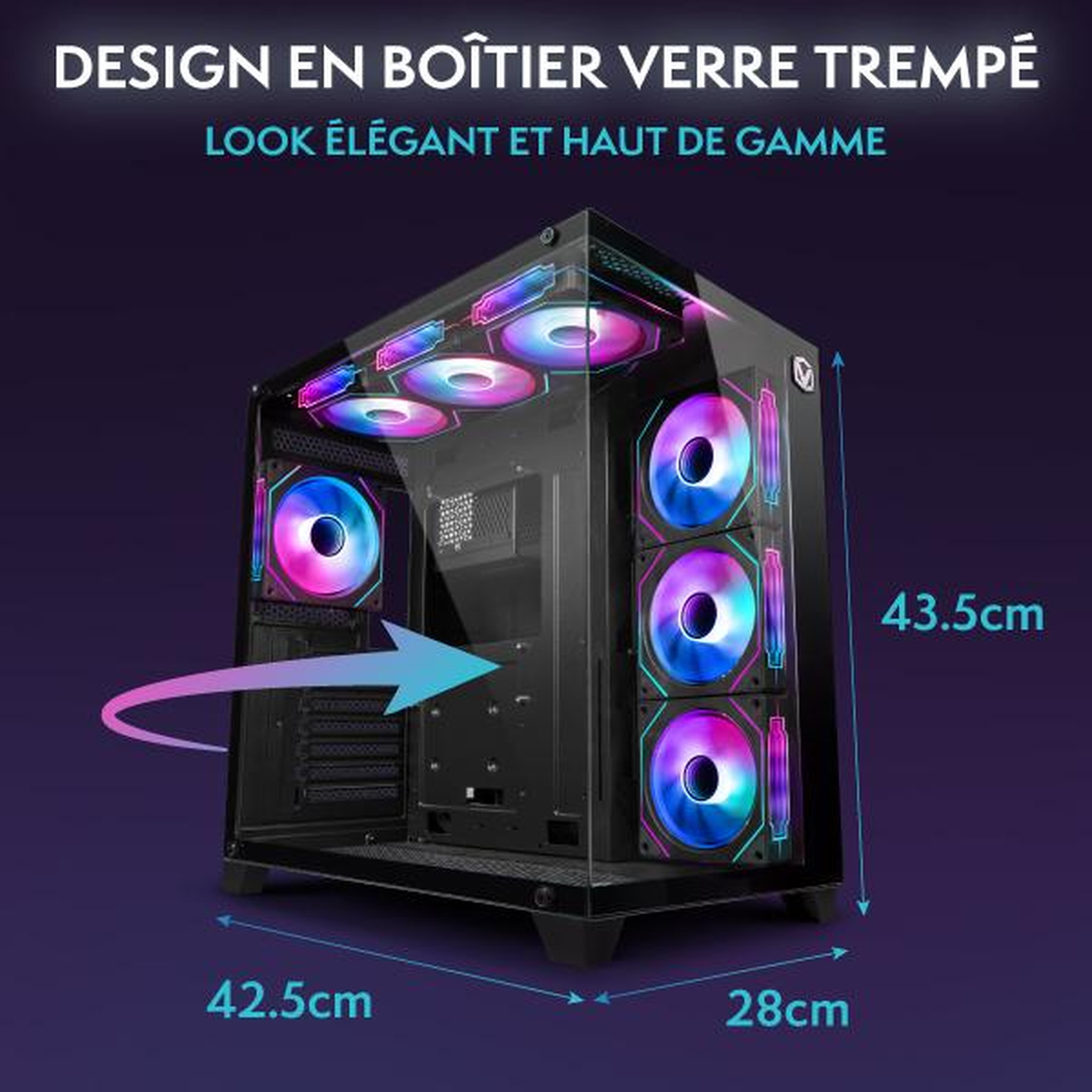 Voir la diapositive 6 : VIBOX PC Gamer Complet - i7 12700KF, RTX 5070 Ti, 32 Go RAM, 1 To NVMe, Windows 11, WiFi + Bluetooth 5.4