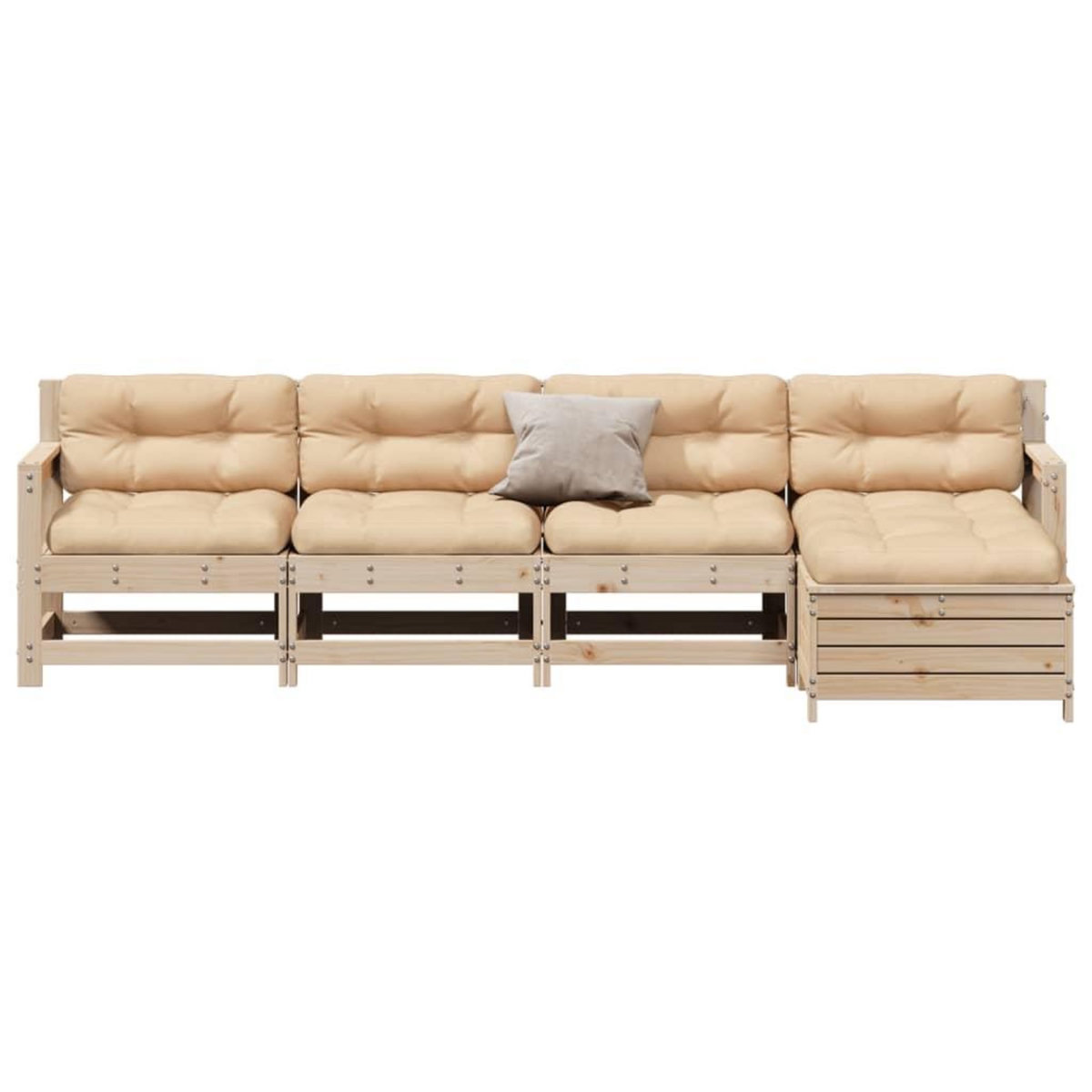 VIDAXL Salon de jardin 5 pcs avec coussins Bois de pin massif