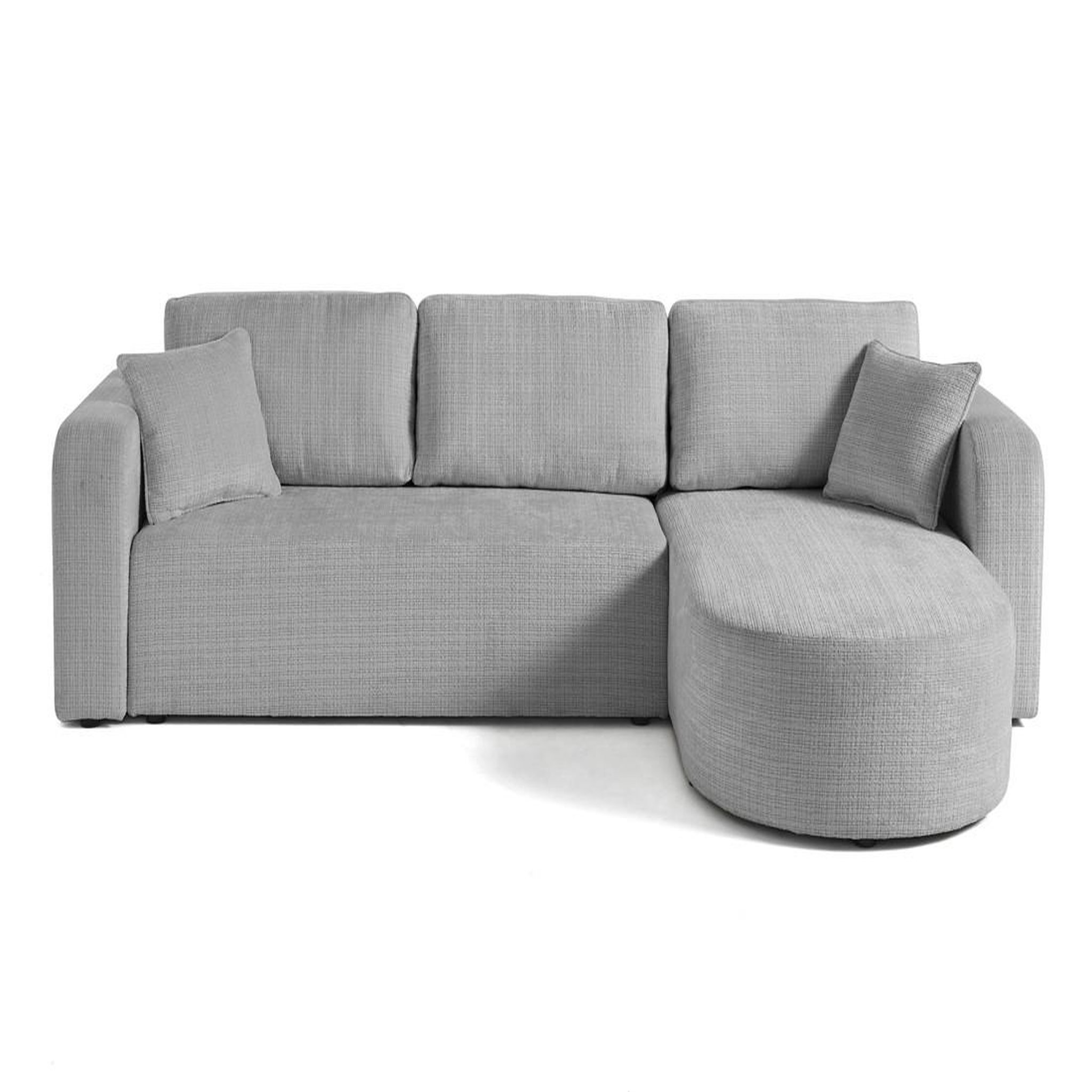 Voir la diapositive 1 : BEST MOBILIER Miro - canapé d'angle réversible - 4 places - convertible avec coffre - en velours texturé