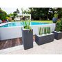 Voir la diapositive 2 : Eda Pot de fleurs carré Haut Graphit - 39,5 x 39,5 x 80 cm - 31 L - Gris anthracite - Eda