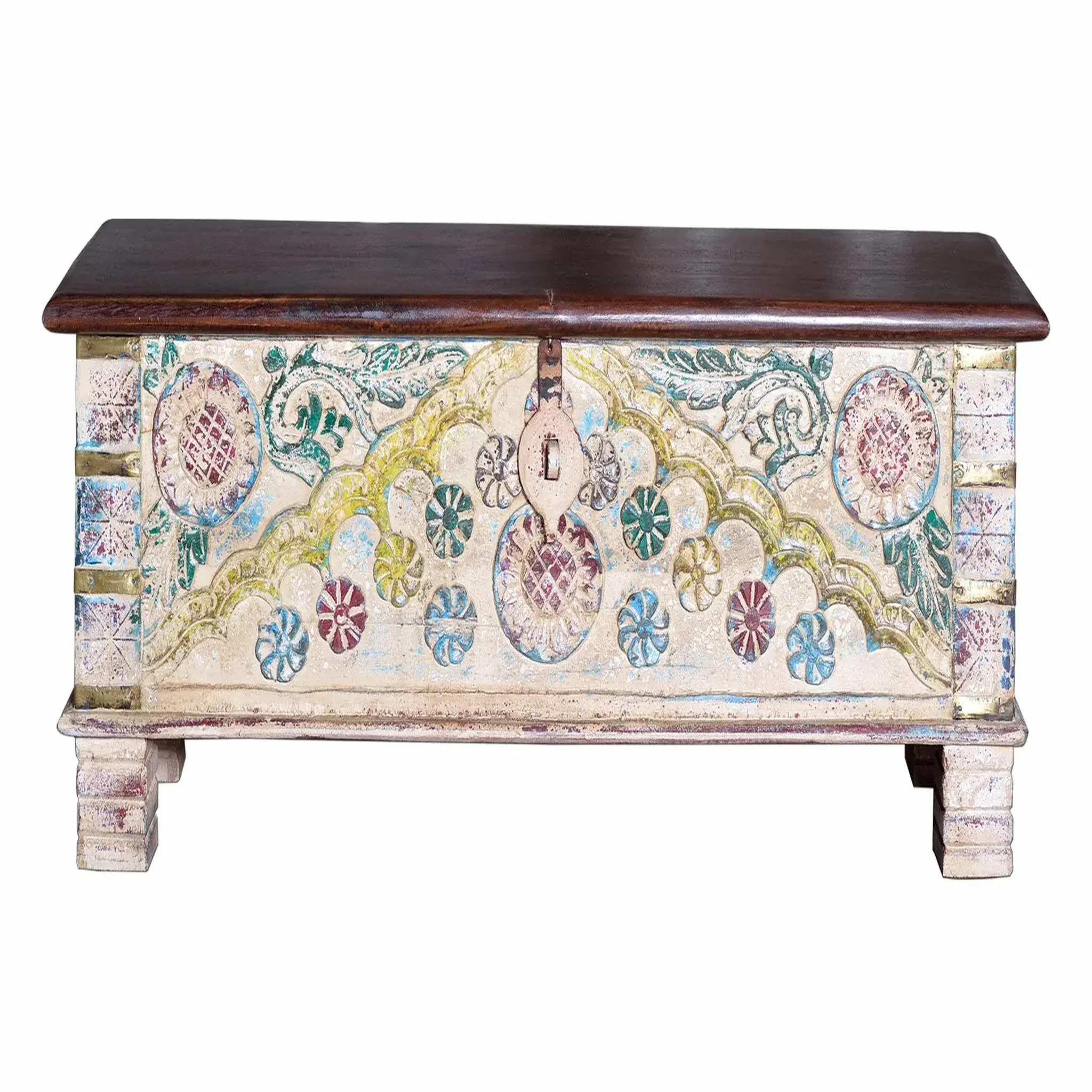 GINER Y COLOMER SL Coffre en bois de manguier massif 116 cm style rustique ethnique