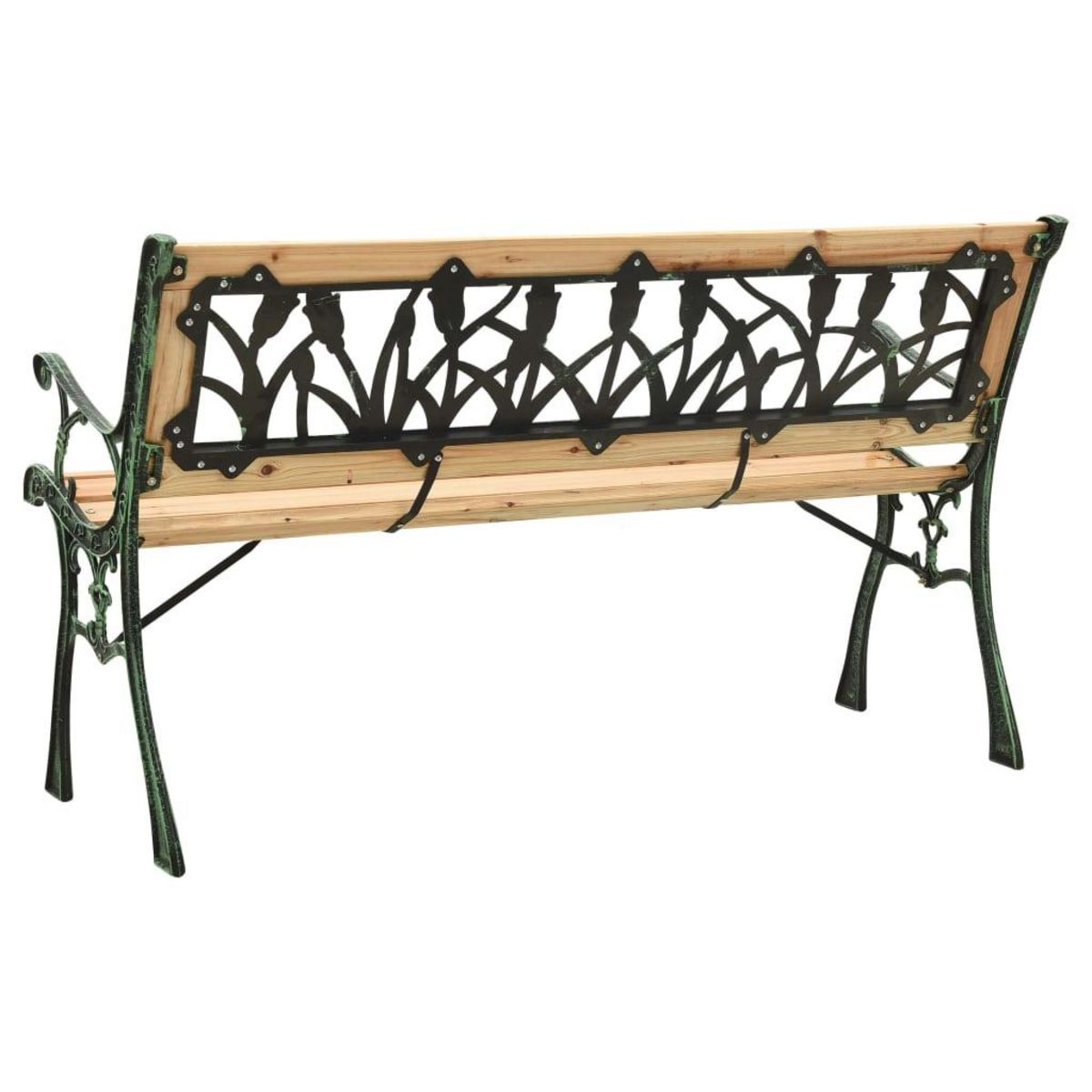 VIDAXL Banc de jardin 122 cm fonte et bois de sapin massif