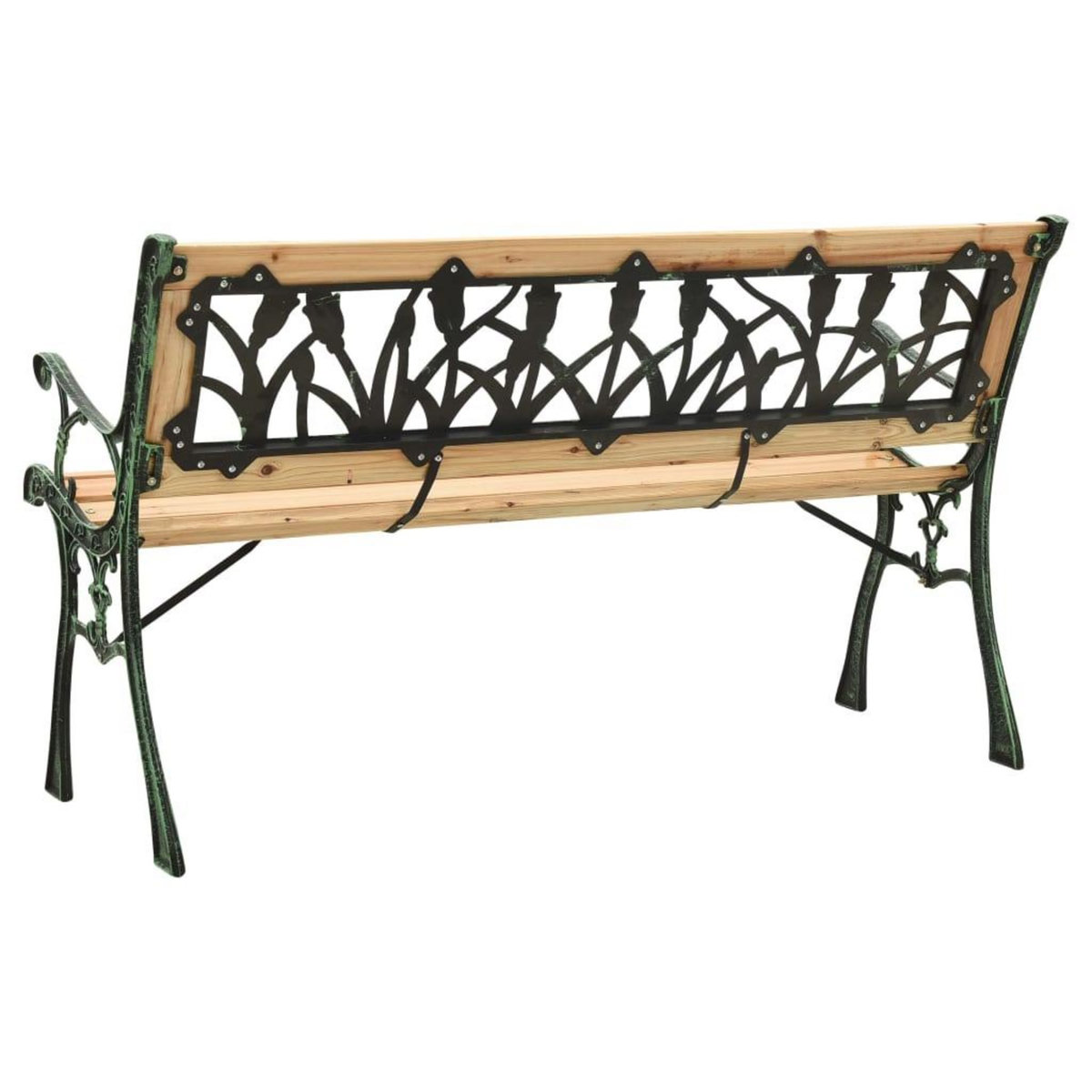 VIDAXL Banc de jardin 122 cm fonte et bois de sapin massif