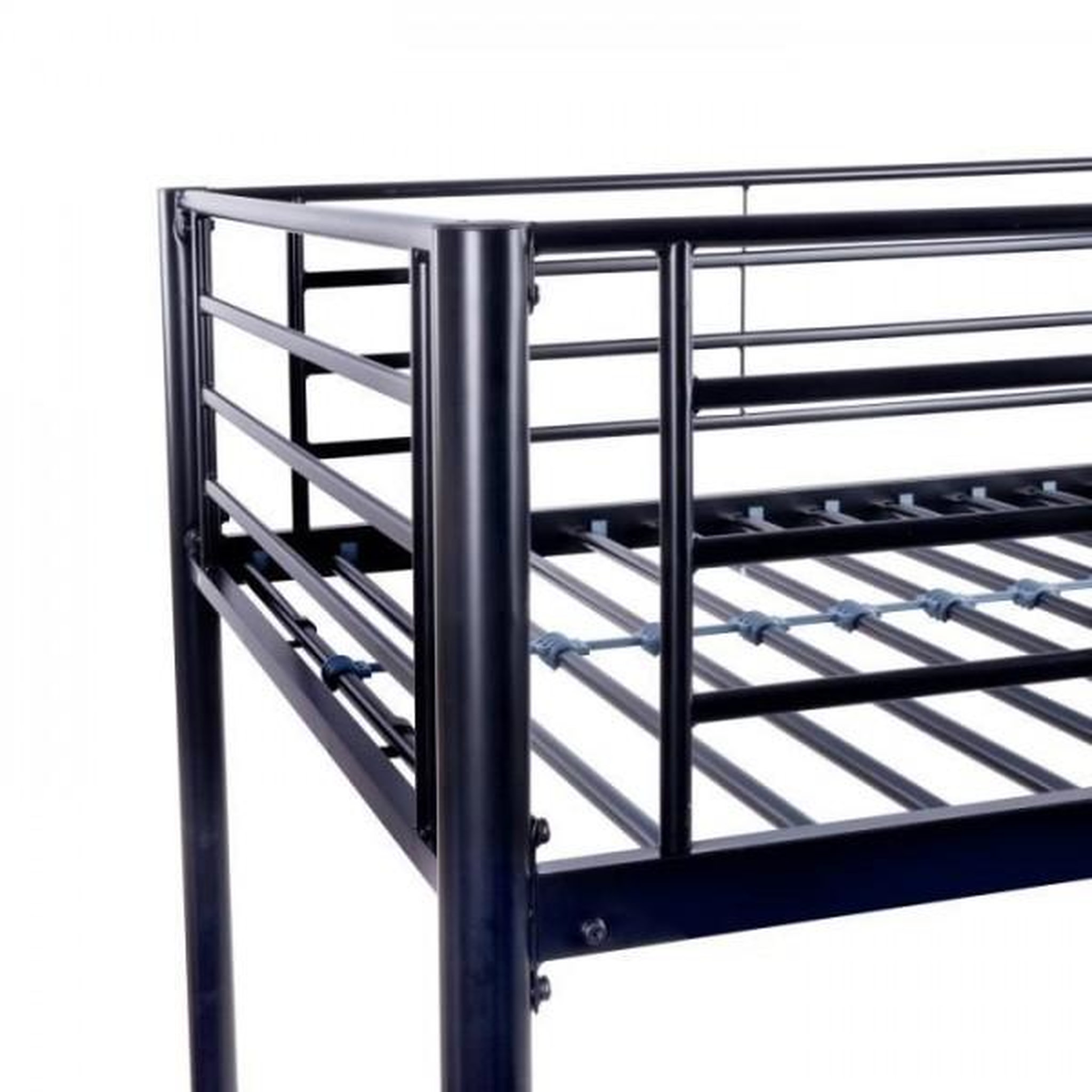 Voir la diapositive 5 : MARKET24 Lit mezzanine enfant ELIOT en métal noir 90x190cm avec sommier inclus