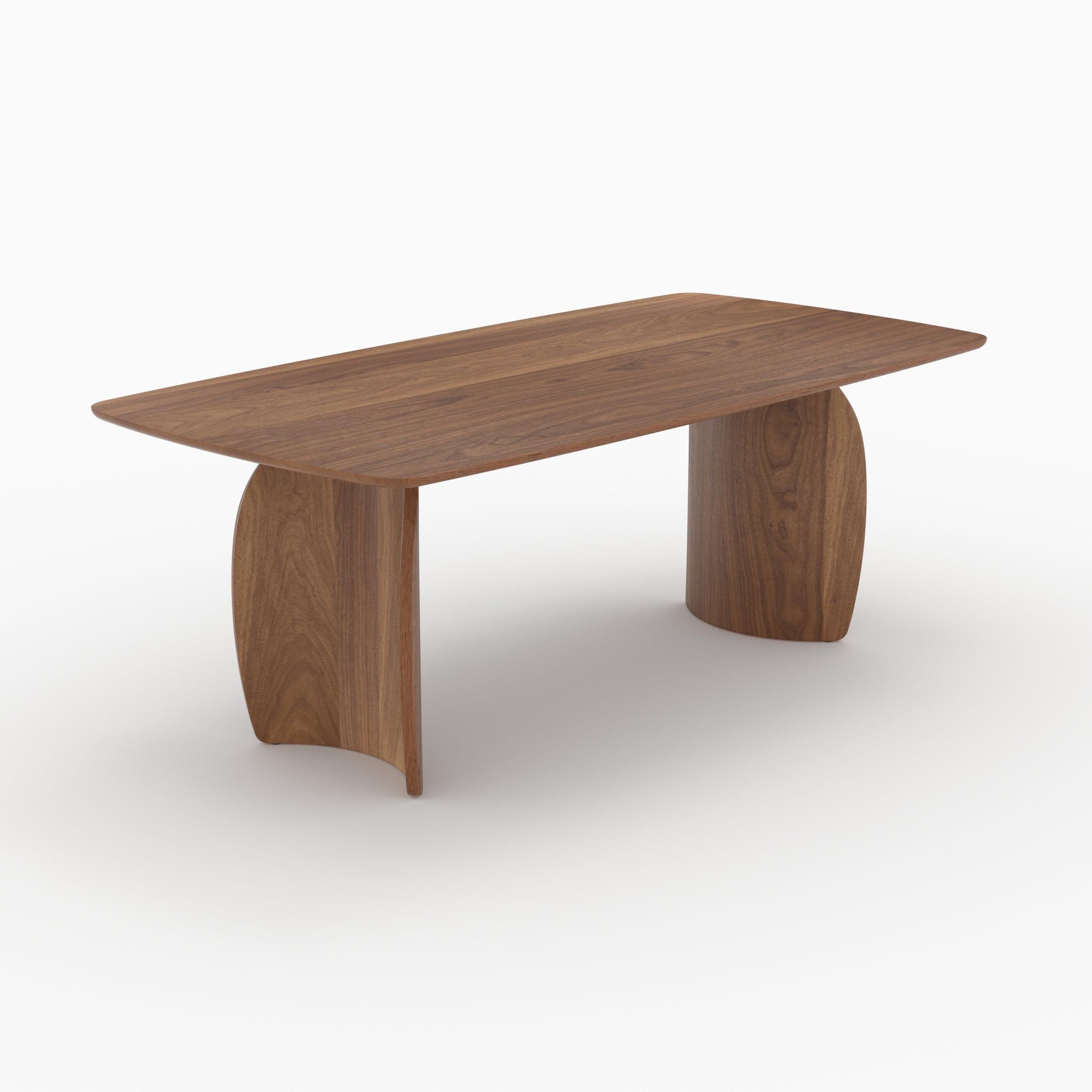 MAISON PAVANE Table rectangulaire 6 places en bois contreplaqué et placage en noyer-asma