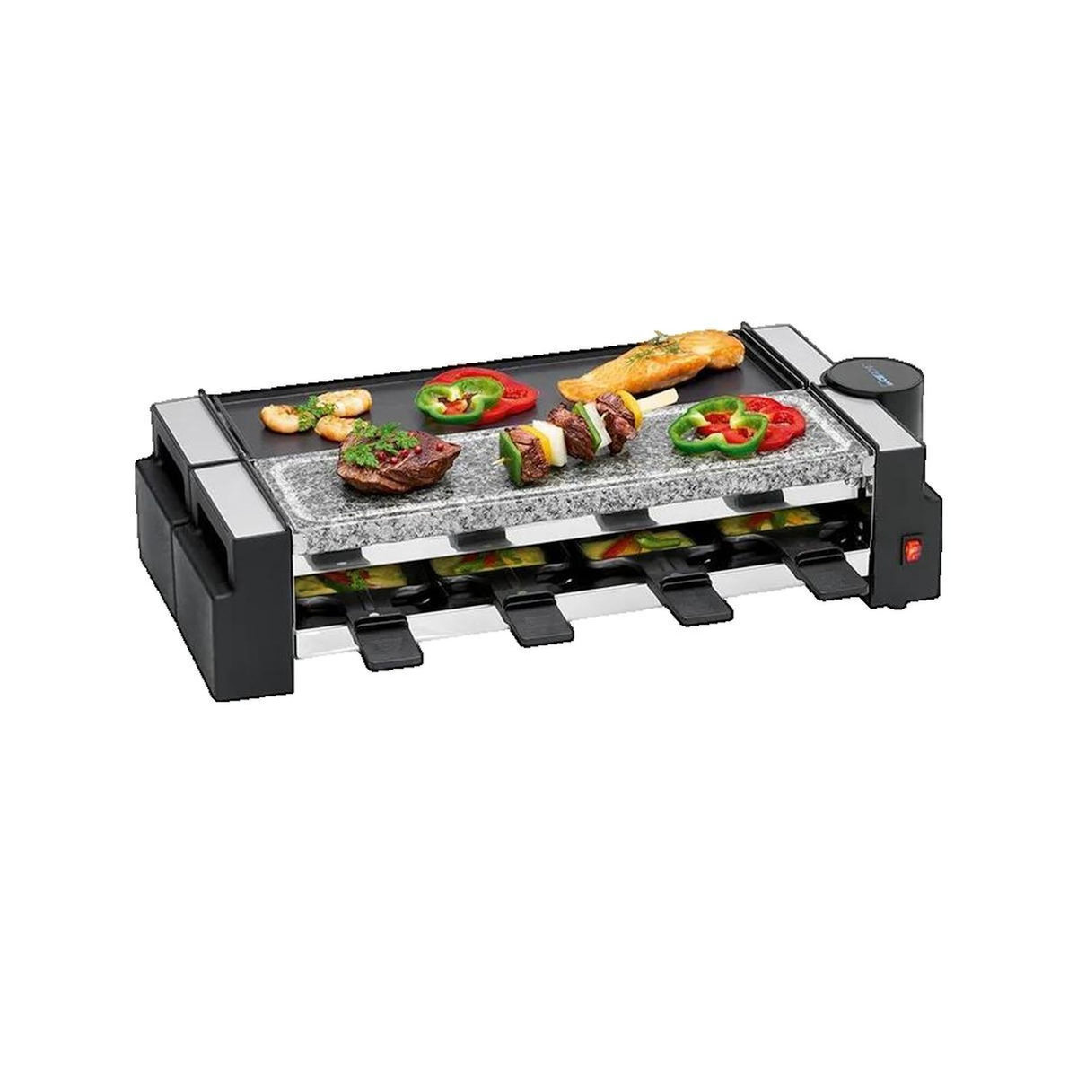 CLATRONIC Appareil à raclette Clatronic RG 3678 noir avec plaque en pierre naturelle