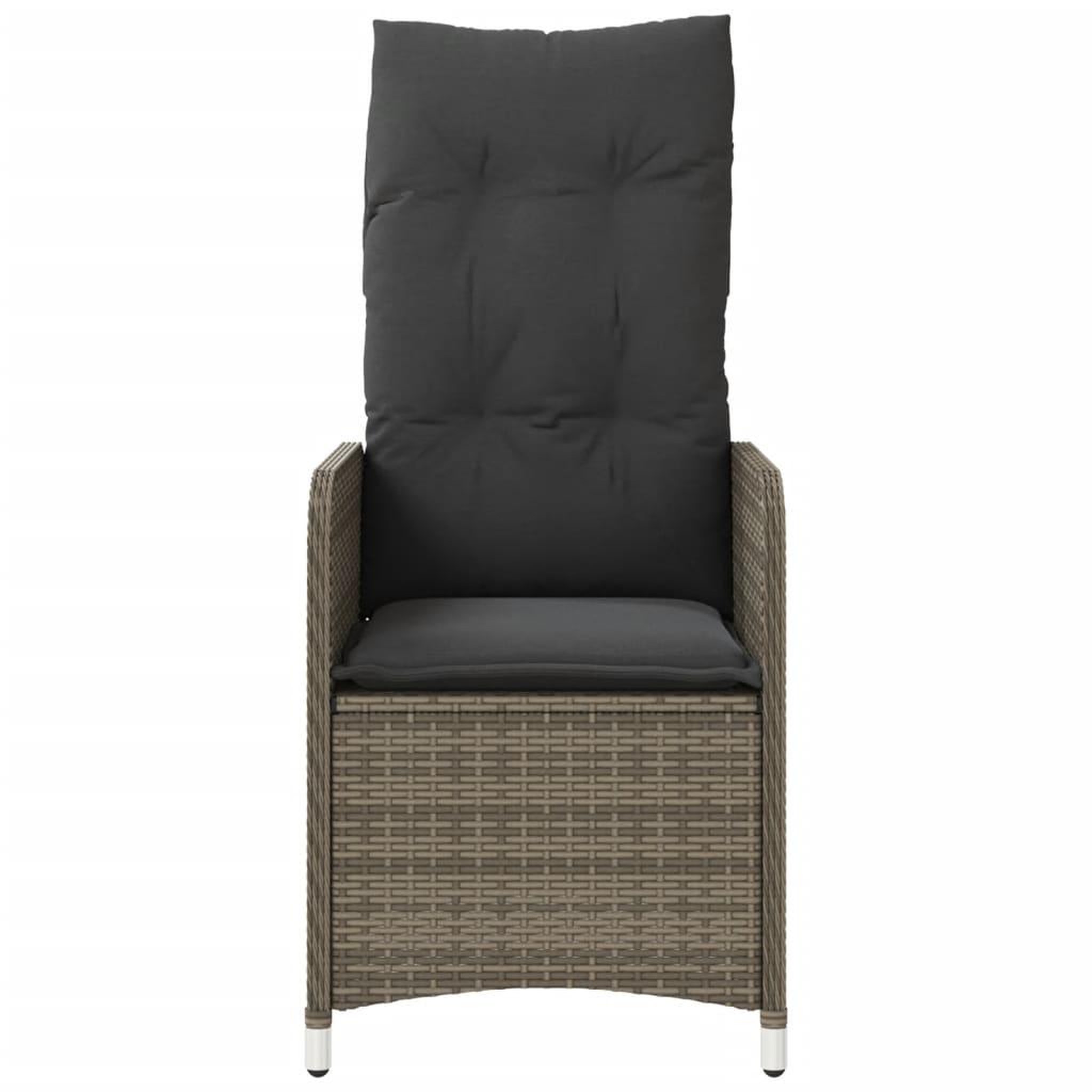 Voir la diapositive 4 : VIDAXL Chaises inclinables de jardin lot de 2 et coussins gris rotin