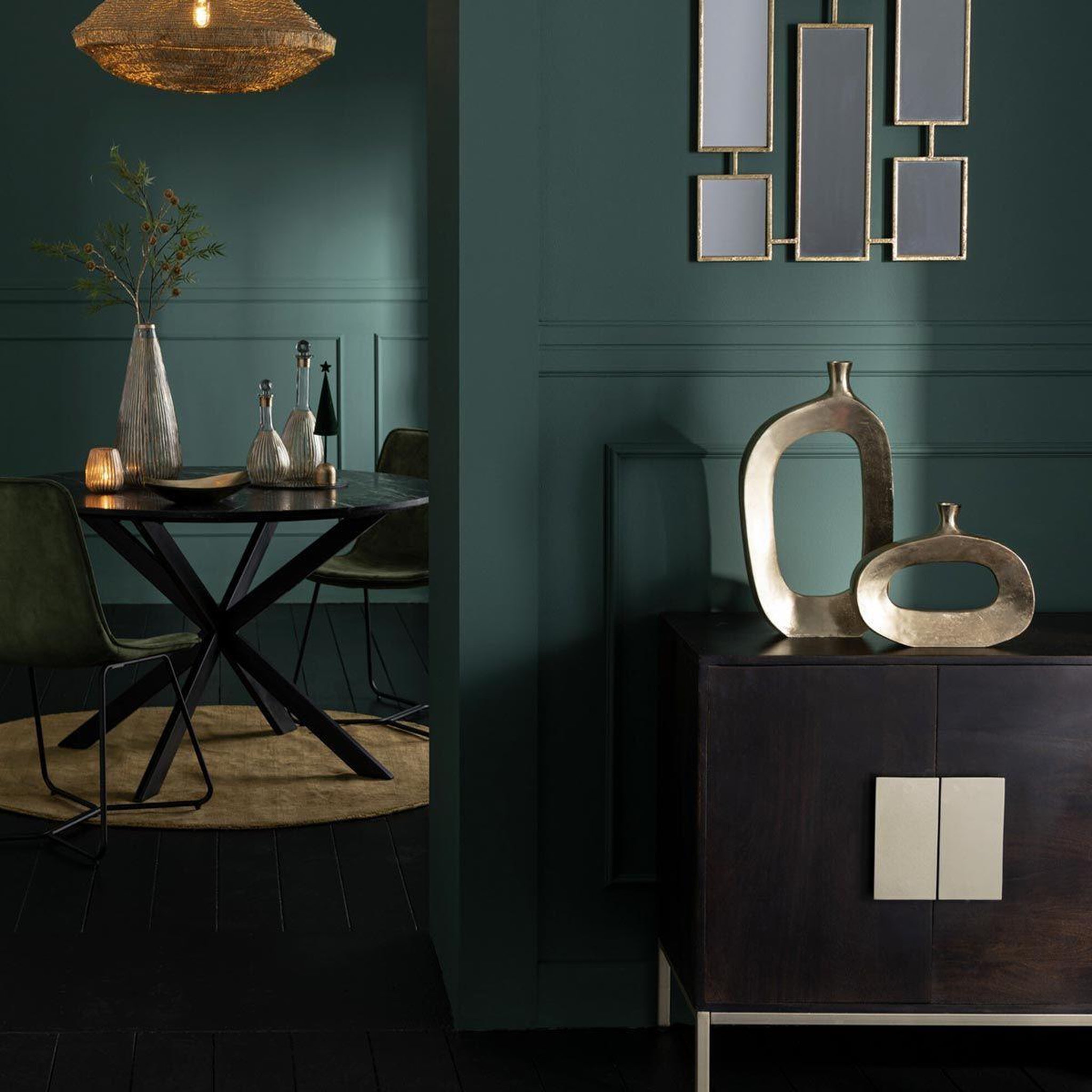 Voir la diapositive 3 : J-LINE Vase ovale design  nina  46cm or