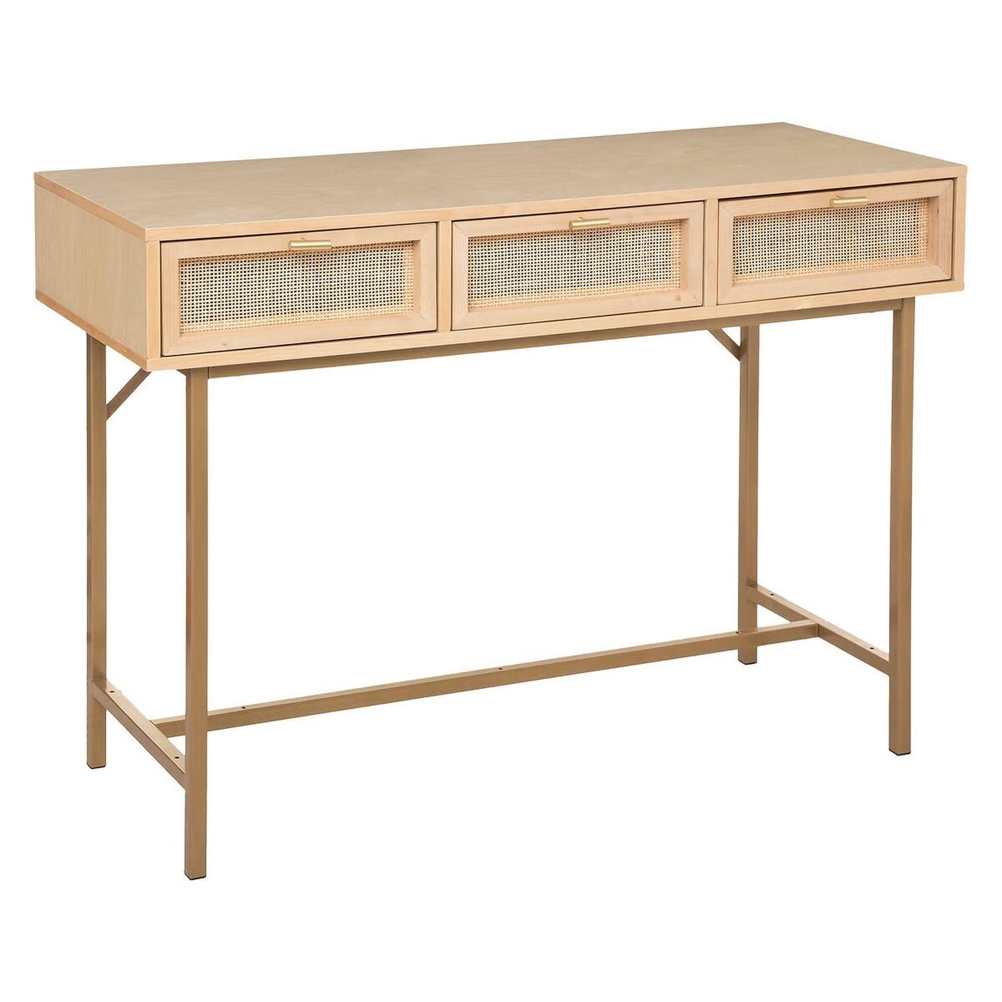 Voir la diapositive 1 : ATMOSPHERA Console 3 tiroirs en cannage rayo - beige