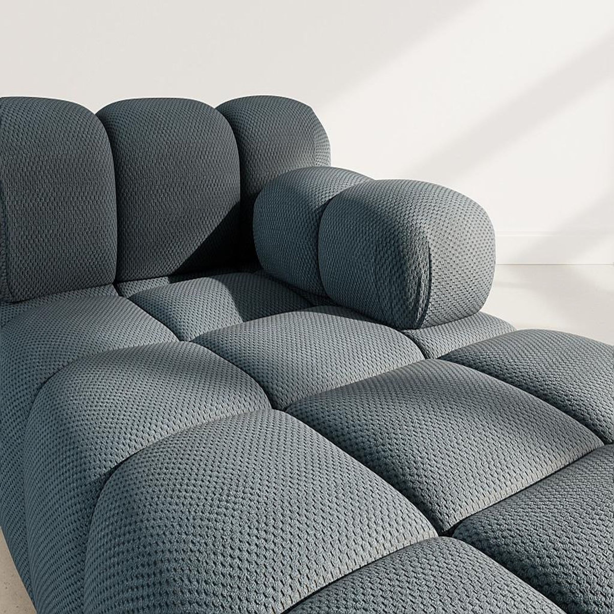 LISA DESIGN Ruby - module d'assise méridienne droite en velours texturé