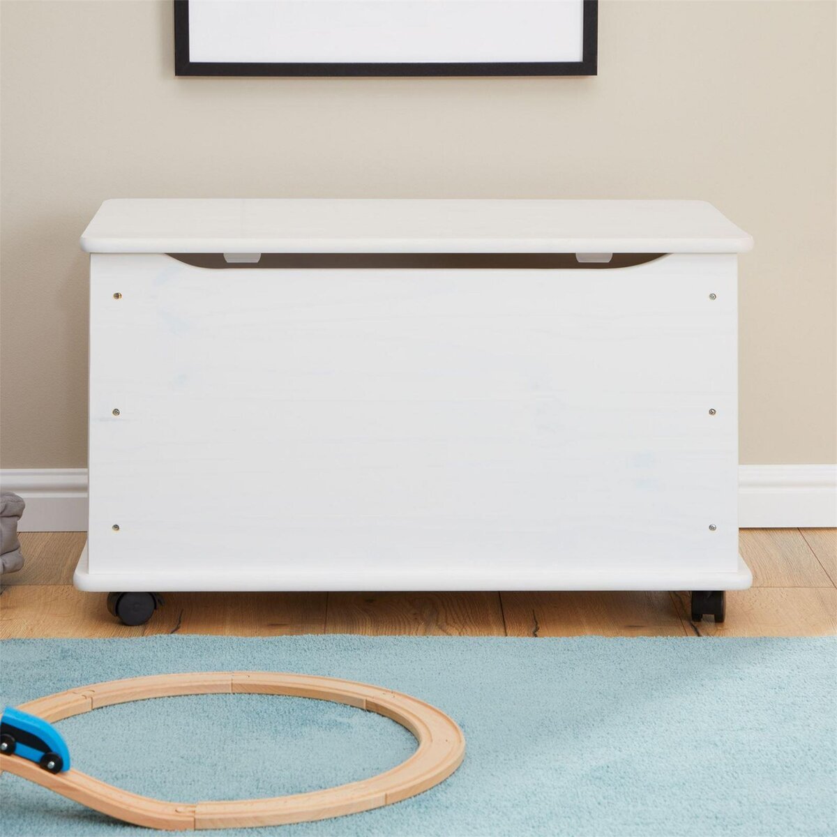 IDIMEX Coffre à jouets ELISA avec roulettes, en pin massif