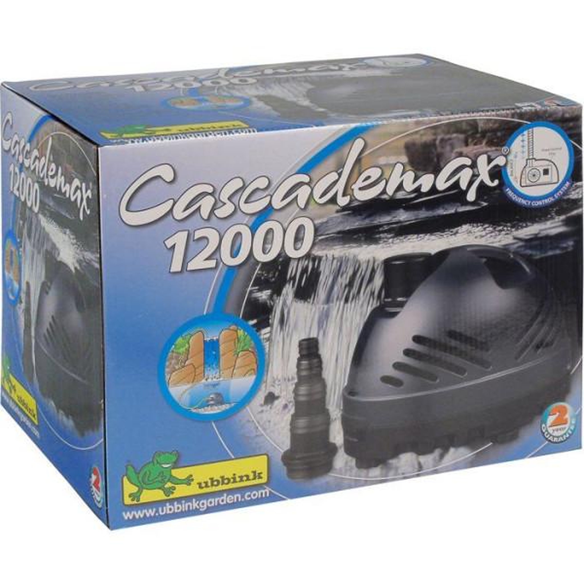 Voir la diapositive 2 : Ubbink Pompe cascade - UBBINK - Cascademax 12000 - Débit 11 800 l/h - Hauteur refoulement 6 m - Conso 100 W