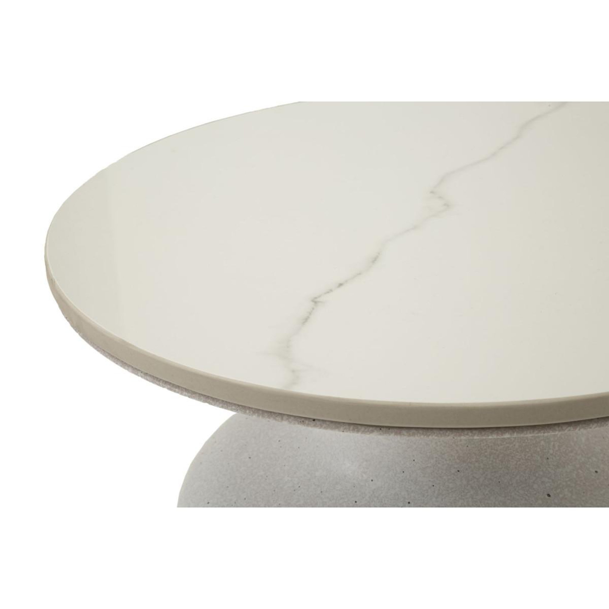 Voir la diapositive 3 : Paris Prix Table d'appoint effet marbre  aria  47cm blanc