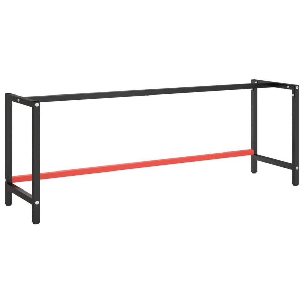 VIDAXL Cadre de banc de travail Noir et rouge mat 220x57x79 cm Metal