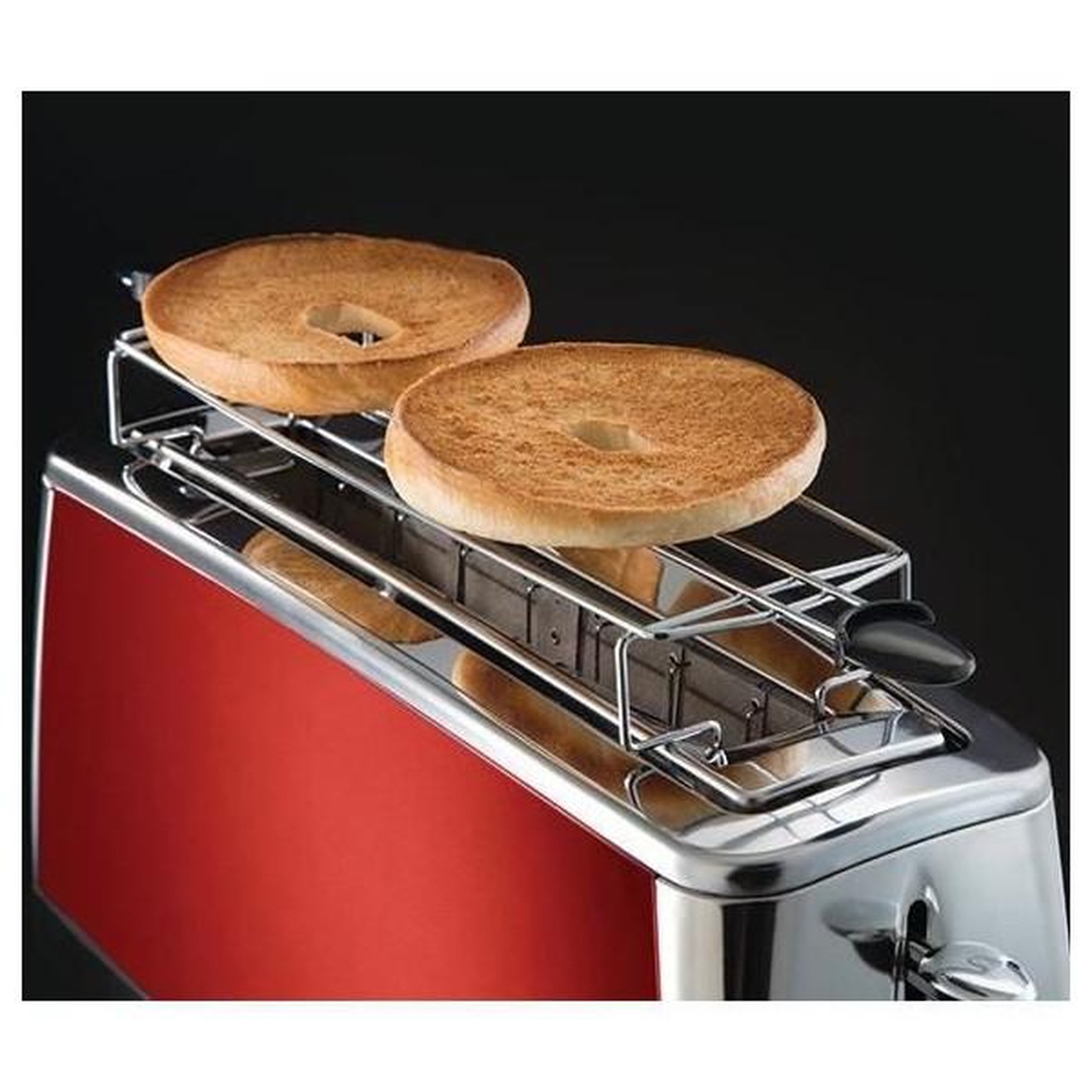 Voir la diapositive 4 : Russell Hobbs Grille Pain - Toaster Electrique  - RUSSELL HOBBS - Luna Rouge Solaire - Fente longue - 1420 W - Fonctions réchauffage et décongélation