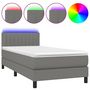 Voir la diapositive 2 : VIDAXL Sommier a lattes de lit avec matelas et LED Gris fonce 80x200cm