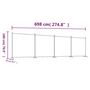 Voir la diapositive 6 : VIDAXL Cloison de separation 4 panneaux Blanc 698x180 cm Tissu
