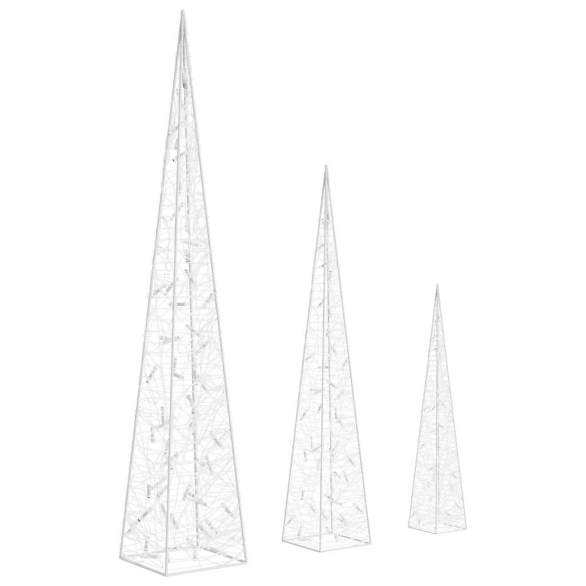 VIDAXL Jeu de cones lumineux a LED Acrylique Multicolore 60/90/120 cm