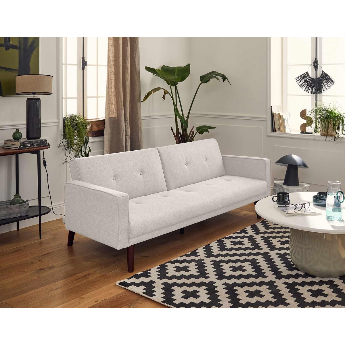 BEST MOBILIER Babylone - canapé convertible clic-clac - 2 places - en tissu