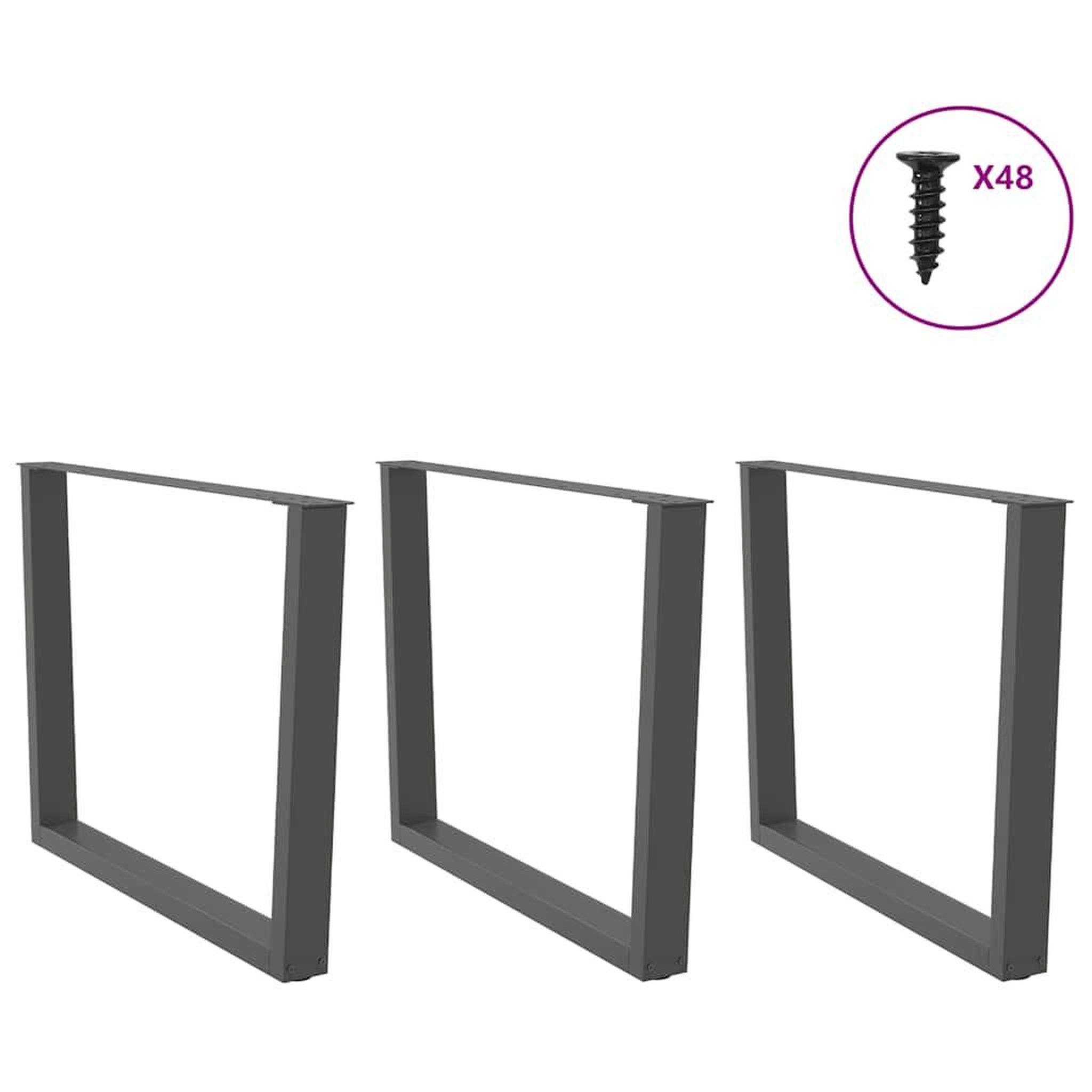 Voir la diapositive 3 : VIDAXL Pieds de table a manger forme de V 3 pcs 100x(72-73,3) cm acier