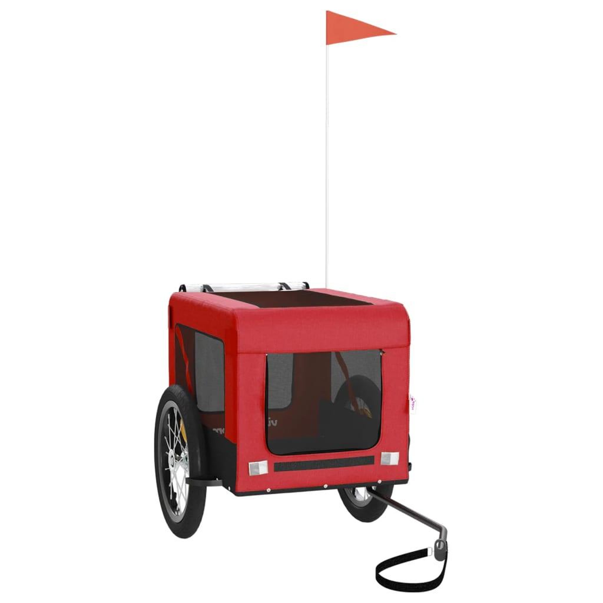 Voir la diapositive 2 : VIDAXL Remorque de velo pour animaux de compagnie rouge et noir