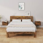 VIDAXL Tables de chevet murales 2 pcs Chene fume 34x30x20 cm