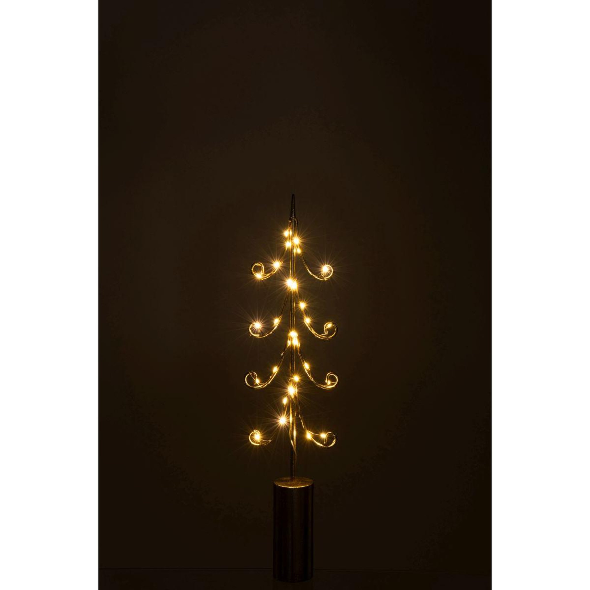 Voir la diapositive 5 : J-LINE Sapin à led en métal  cylindre  59cm doré