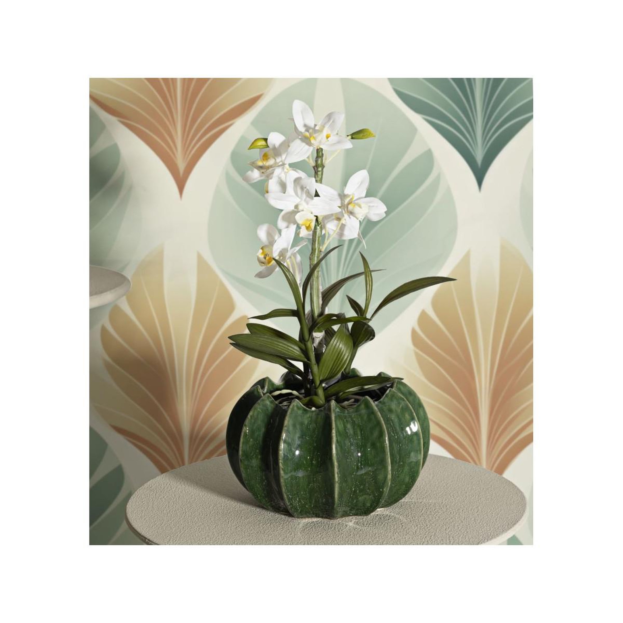 Voir la diapositive 6 : Paris Prix Cache-pot en céramique  cactus  22cm vert