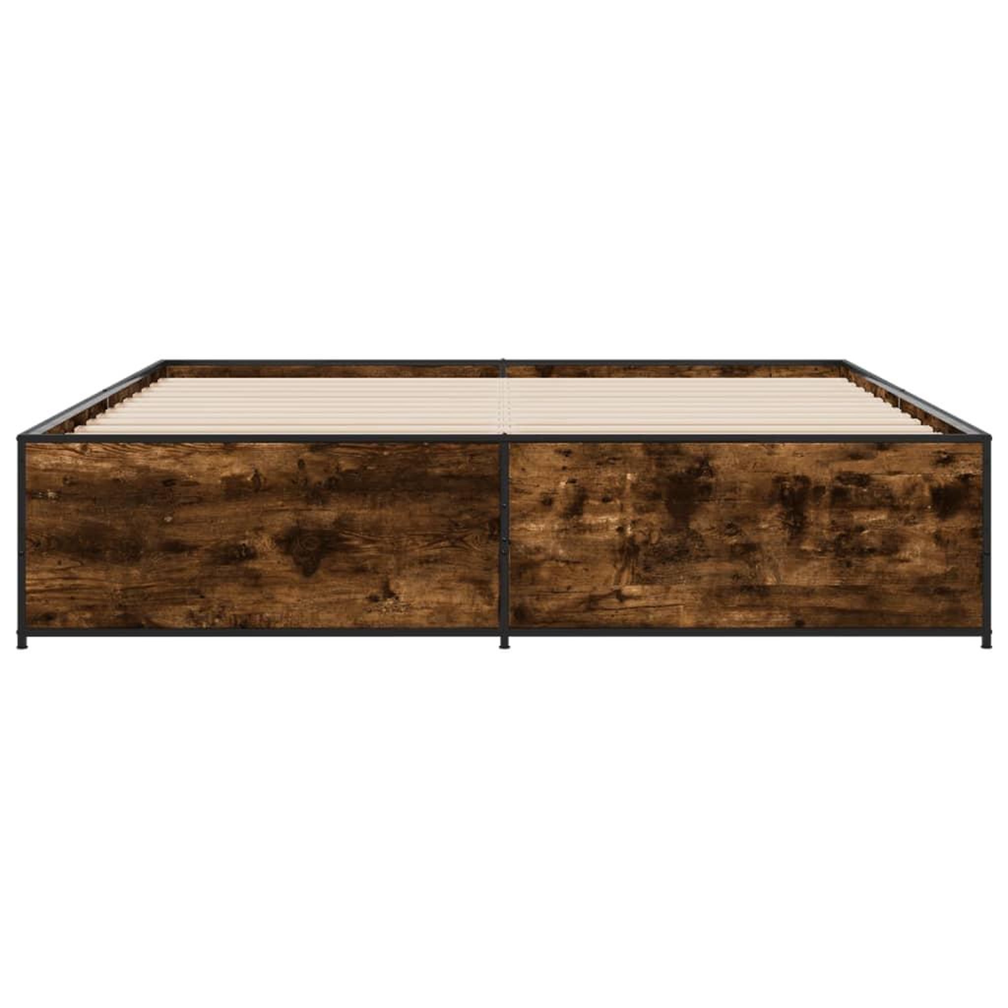 Voir la diapositive 4 : VIDAXL Cadre de lit sans matelas chene fume 180x200 cm