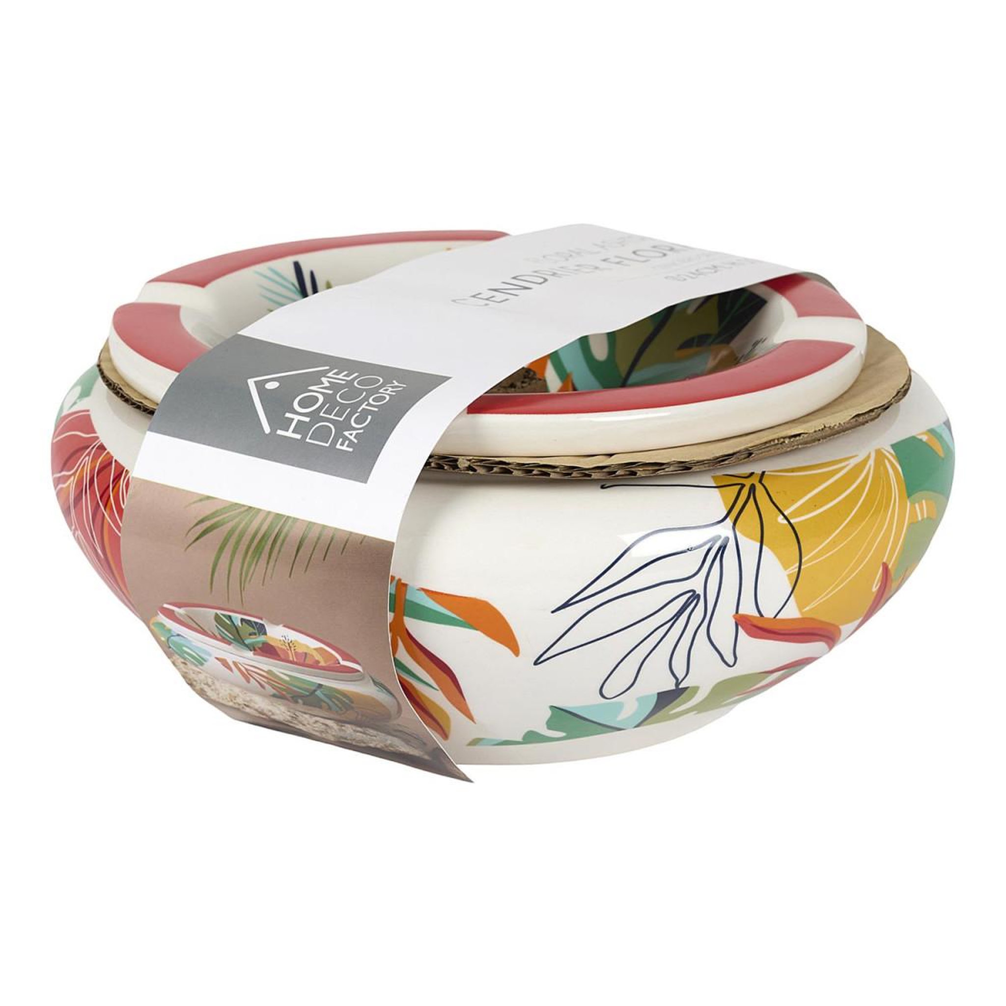 Voir la diapositive 2 : The Home Deco Factory Cendrier xxl en céramique  floral  24cm multicolore