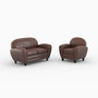 Voir la diapositive 1 : Rendez vous déco Ensemble canapé et fauteuil marron 3 places-Club