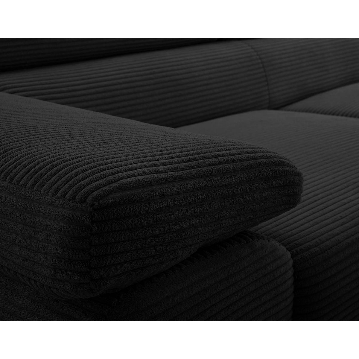 BEST MOBILIER Pablo - canapé 3 places - convertible avec têtières réglables - en velours côtelé