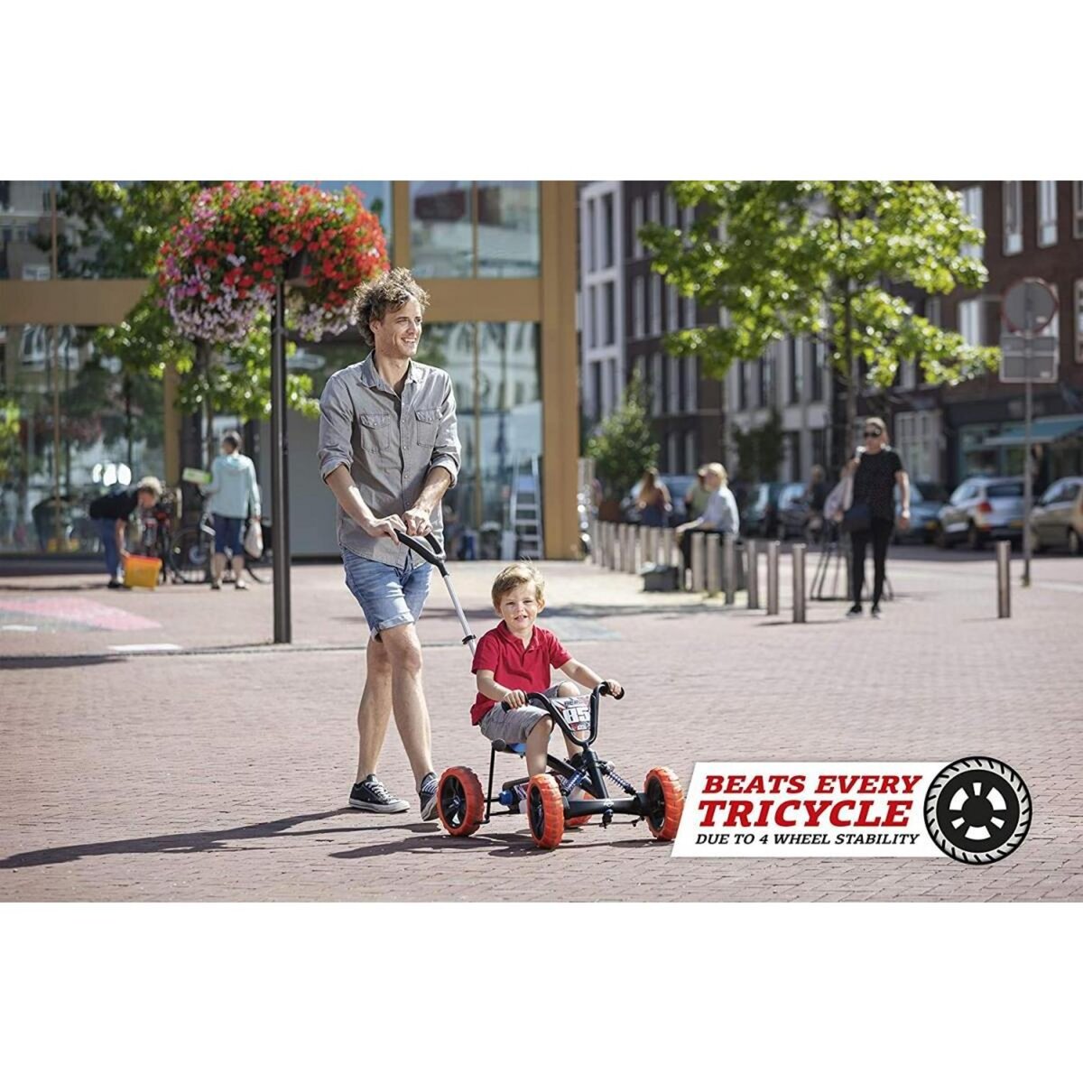 Berg Kart à pédales Buzzy Nitro 2 en 1 avec barre de poussée