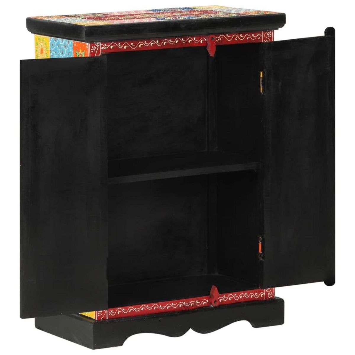 VIDAXL Buffet peint a la main avec portes 53x30x75 cm Bois de manguier