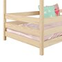 IDIMEX Lit cabane RENA lit simple montessori pour enfant 90 x 200 cm, avec barrières de protection, en pin massif à la finition naturelle