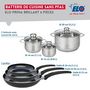 Voir la diapositive 2 : ELO Ensemble de 3 Poêles de cuisson 24, 28 et 32 cm et 3 faitouts 12, 14 et 20 cm Elo Prima Brillant