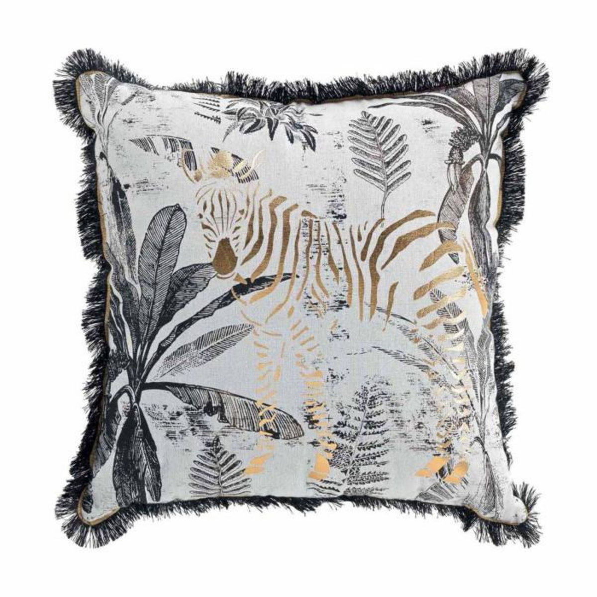 Paris Prix Coussin à Franges  Zebrion  45x45cm Blanc