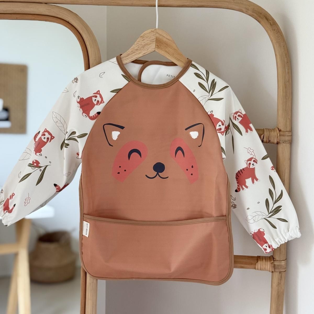 Petit Béguin Bavoir tablier manches longues Gustin