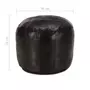 VIDAXL Pouf 40 x 35 cm Noir Cuir veritable de chevre