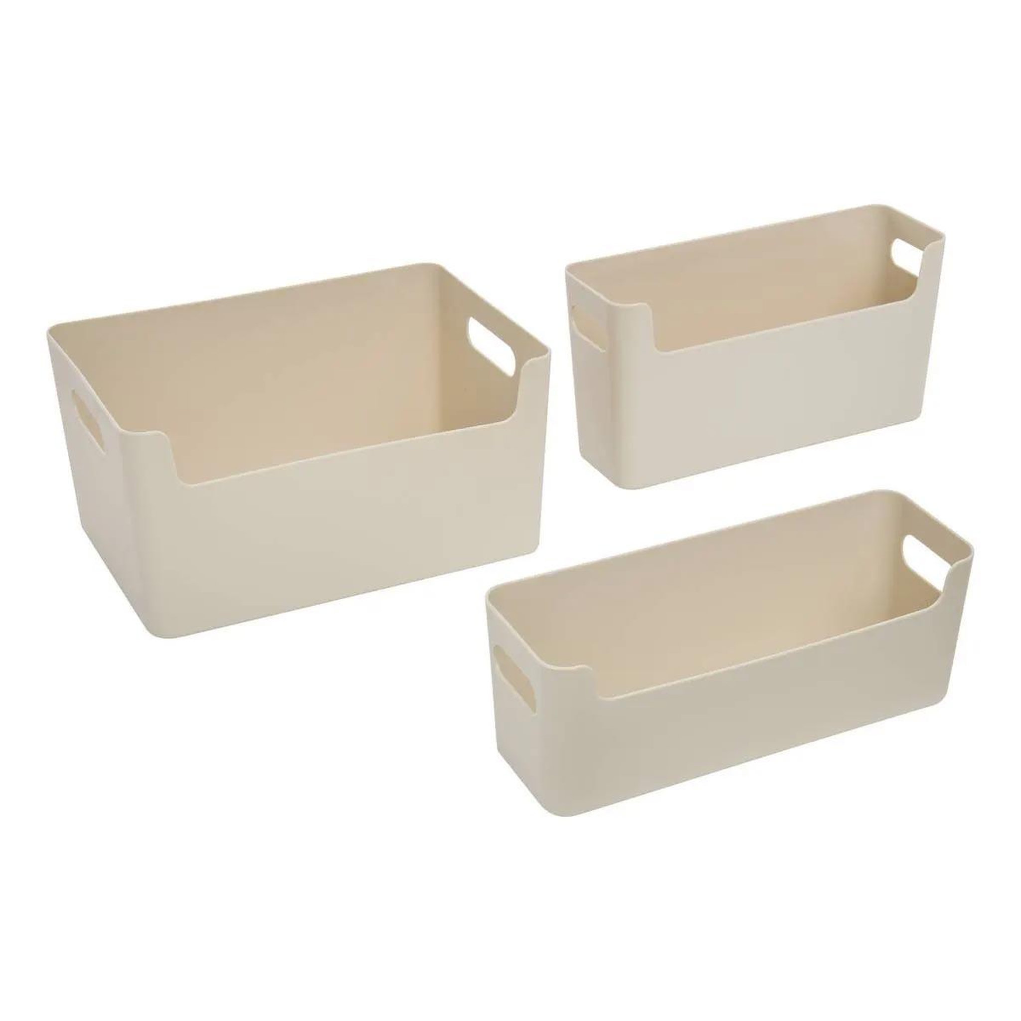 FIVE Lot de 3 Paniers Organiseurs  Pauline  26cm Beige