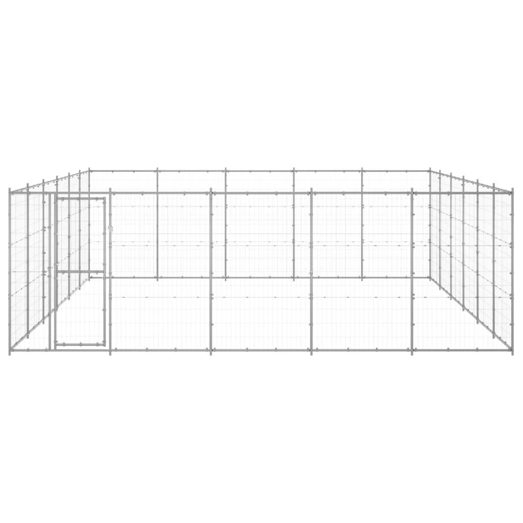 Voir la diapositive 2 : VIDAXL Chenil exterieur Acier galvanise 36,3 m²