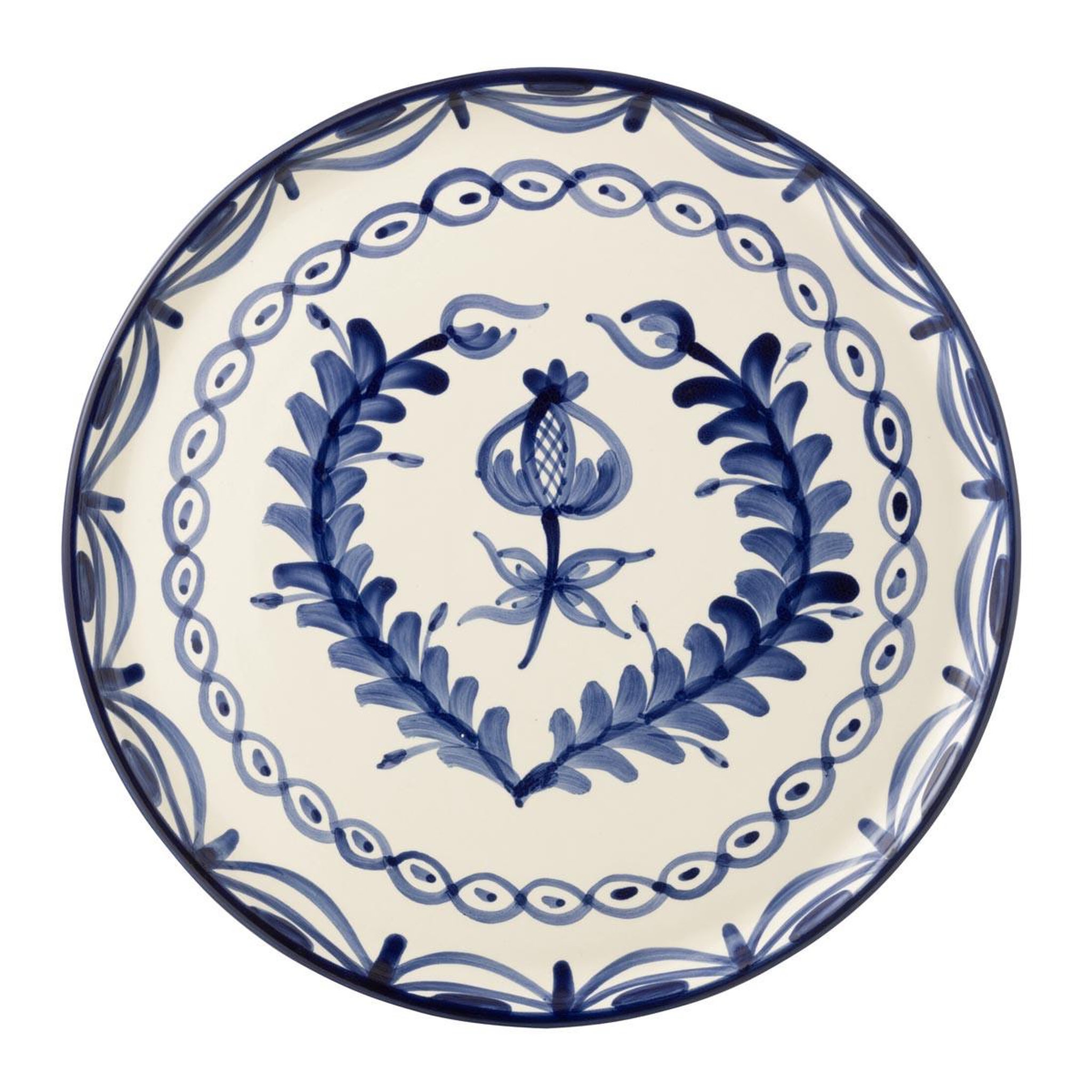 J-LINE Assiette de présentation en céramique  granada  34cm bleu cobalt