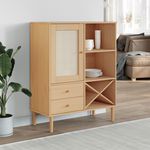 VIDAXL Buffet SENJA aspect rotin marron 90x40x112cm bois massif de pin