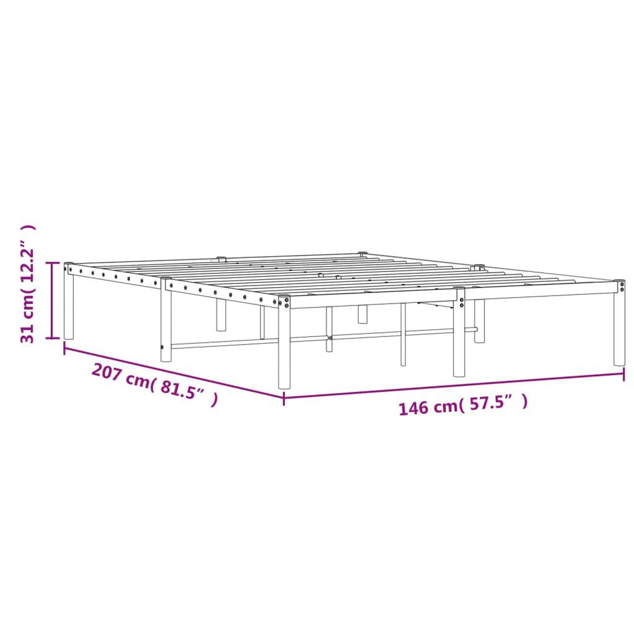 Voir la diapositive 6 : VIDAXL Cadre de lit metal sans matelas blanc 140x200 cm