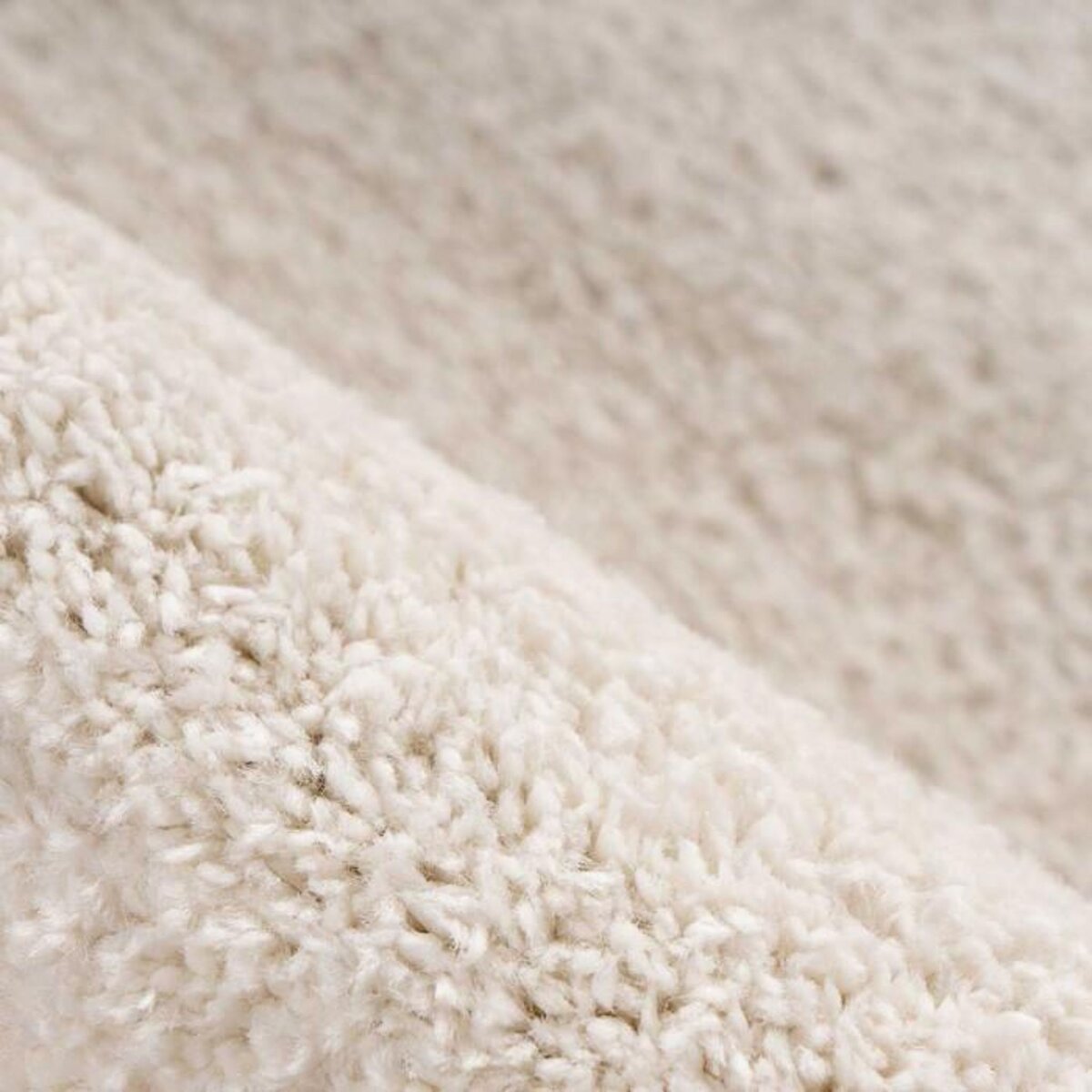 Paris Prix Tapis Tissé Shaggy à Poils Longs  Nila  Ivoire