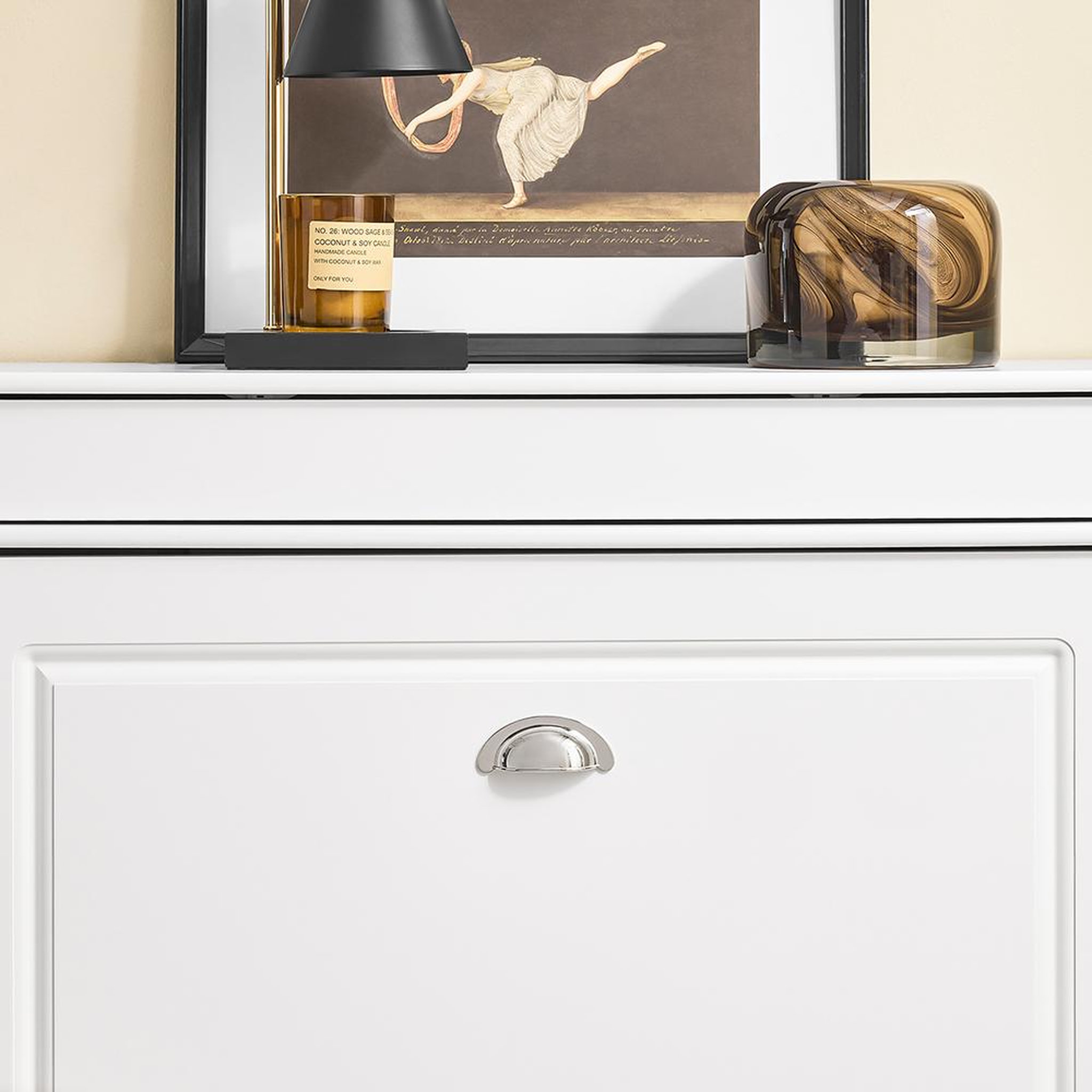 Voir la diapositive 6 : SOBUY SoBuy - Meuble À Chaussures avec un tiroir - Blanc - 75x24x96cm - Classique - FSR78-L-W