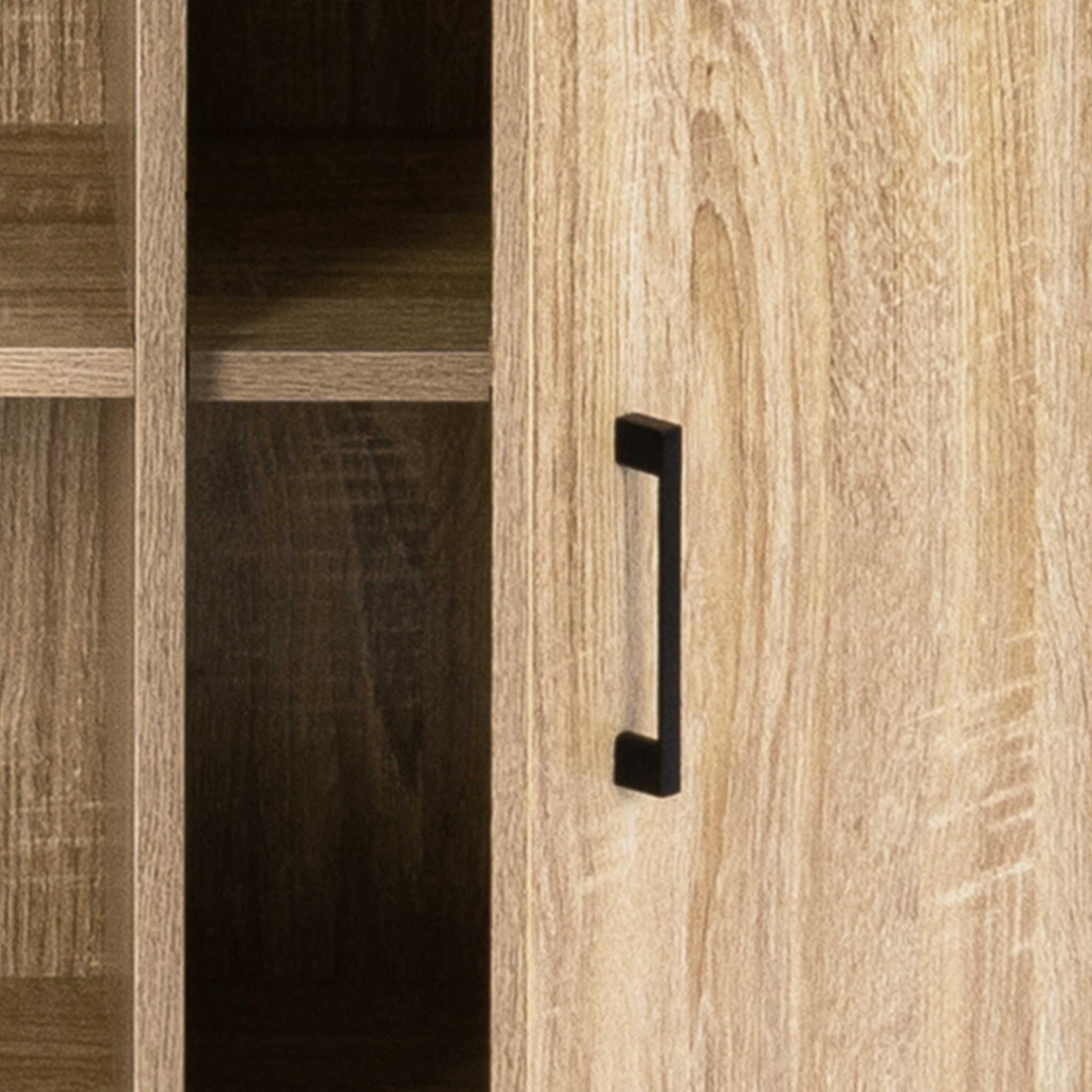 Voir la diapositive 5 : ID MARKET Buffet 100 cm DETROIT 2 portes avec étagères design industriel (compose ref 15343)