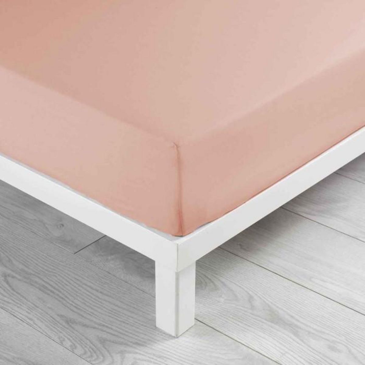 Paris Prix Drap Housse en Coton  Linette  140x190cm Rose