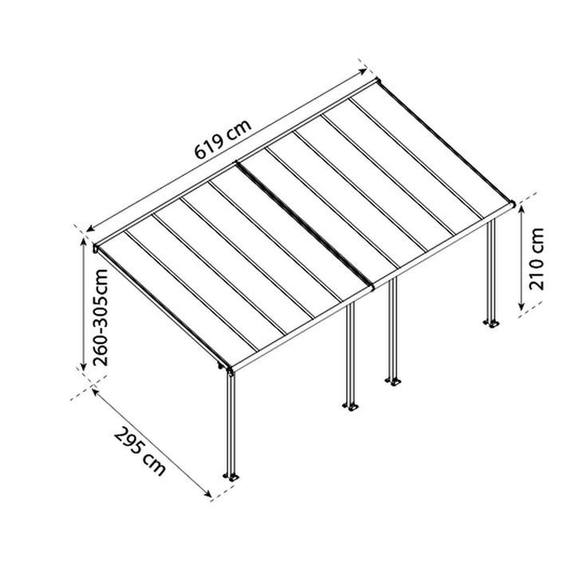 Voir la diapositive 2 : Palram Pergola 18.3m² blanc - 704352
